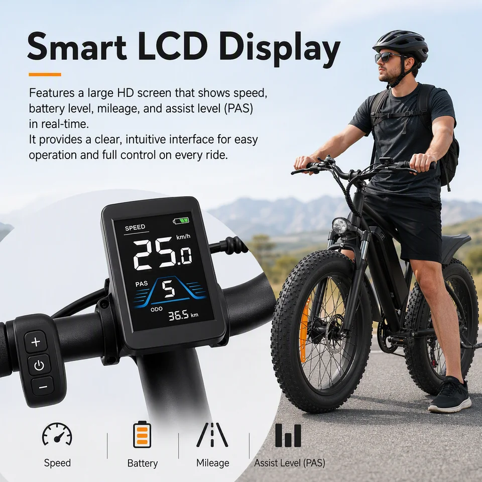 20 Inch Fat Tire Electric Bike 48V 15Ah Removable Battery Dual Suspension LCD 40-60 Miles Commuter Ebike for Adults image 6