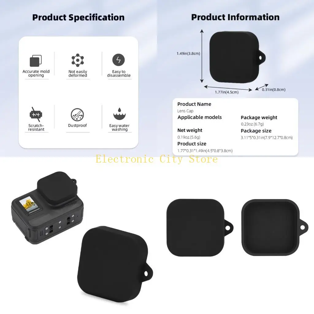 

Soft Silicone Lens Guard Impact Resistant Outdoor Mounting for Camera HU8D