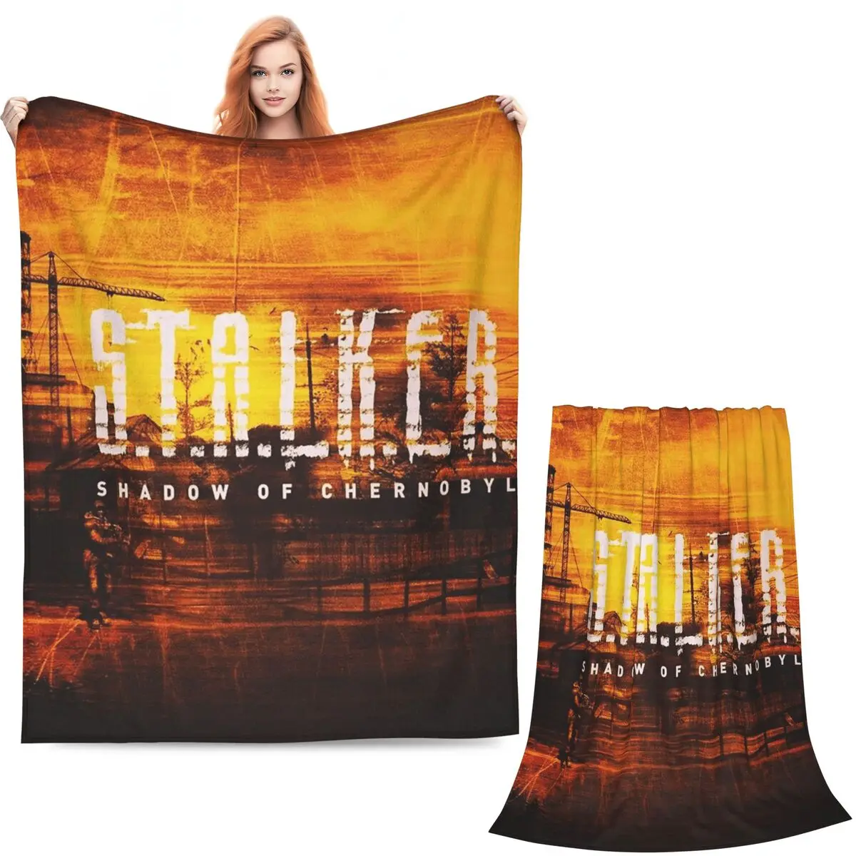 Stalker Shadow Of Chernobyl Game Blankets Soft Warm Flannel Throw Blanket Cover for Bed Living room Picnic Travel Home Sofa