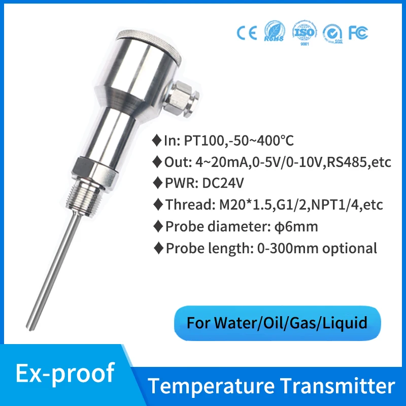Czujnik temperatury 0-10v 4-20ma pt100 przekaźnik temperatury z głowicą przekaźnik temperatury do benzynowego oleju napędowego