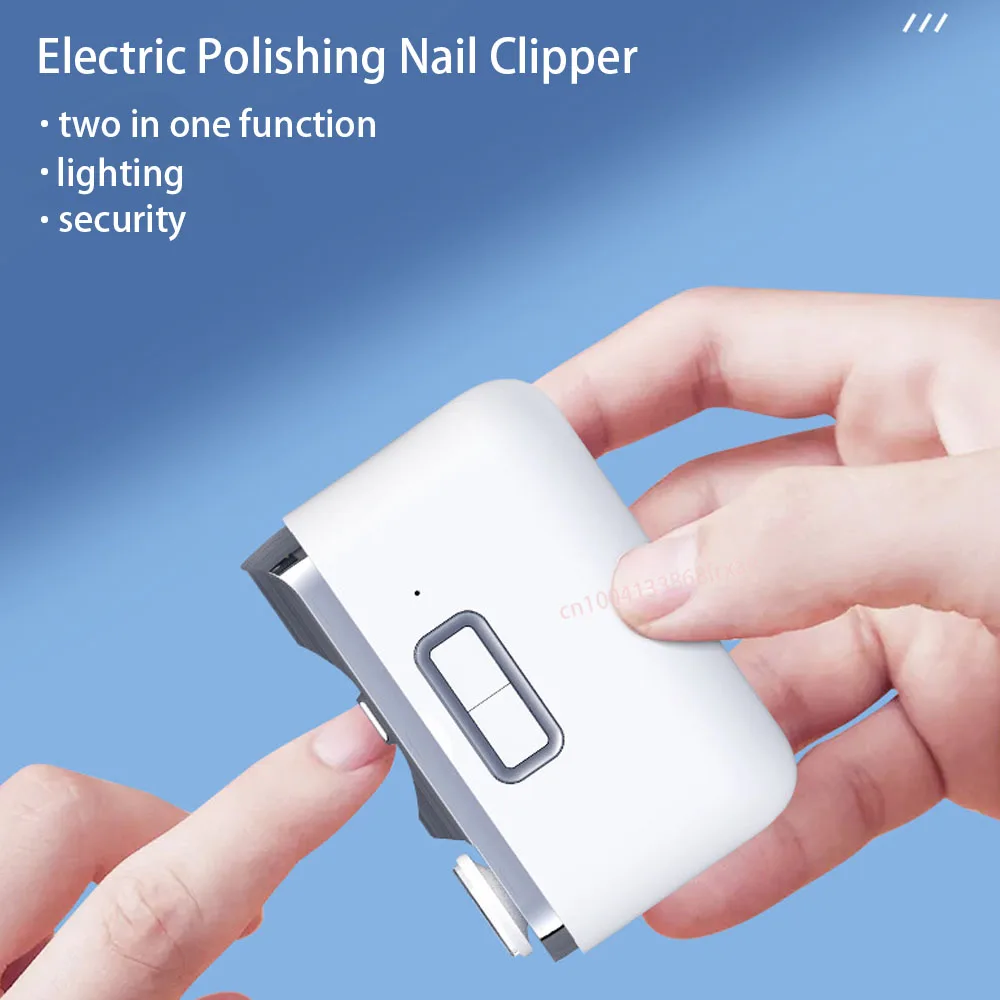 Electric Nail Clipper Chip Storage Automatic Nail Polishing Clipper with Lighting  Safety Protection Cut And Trim for Baby Care