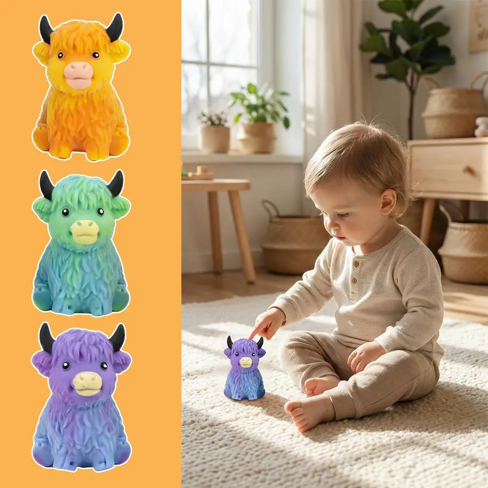 Hochland-Rind Sensorisches Spielzeug Quetsch-Sensorikspielzeug Hochland-Rind Stressbälle Geschenk Angstlinderung Fidget-Partyzubehör – Detail 8