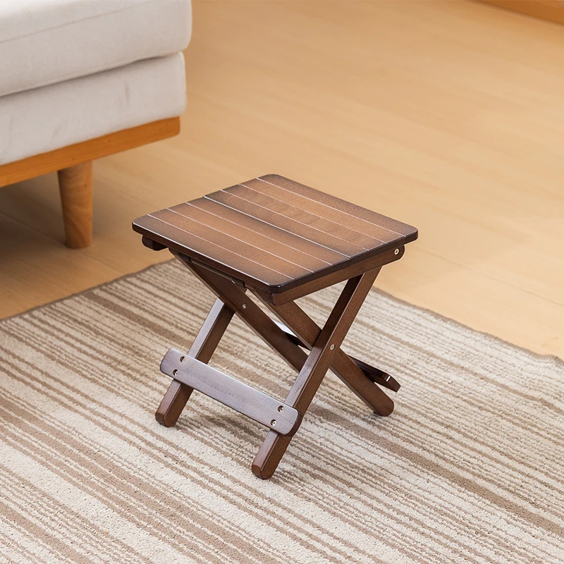 Entryway Folding Low Stool Space-Saving Compact Wooden Stool Durable Lightweight Design for Indoor and Outdoor Use Portable