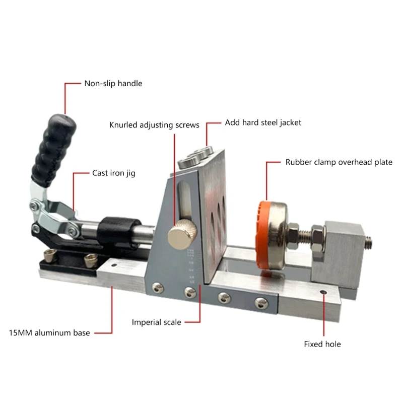 Pocket Hole Jig Pocket Screw Jig with 3 Drill Hole Guide Pocket Drill Hole Systems with 15 Degree Joint Tool