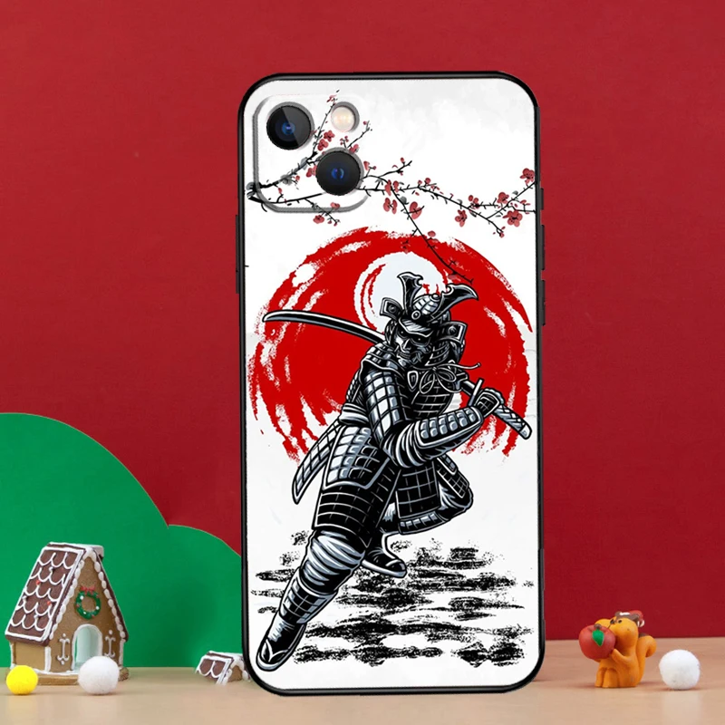 Japanese Samurai Warrior Phone Case For iPhone 15 12 13 Mini Plus X XR XS 11 14 Pro Max Back Cover Shell