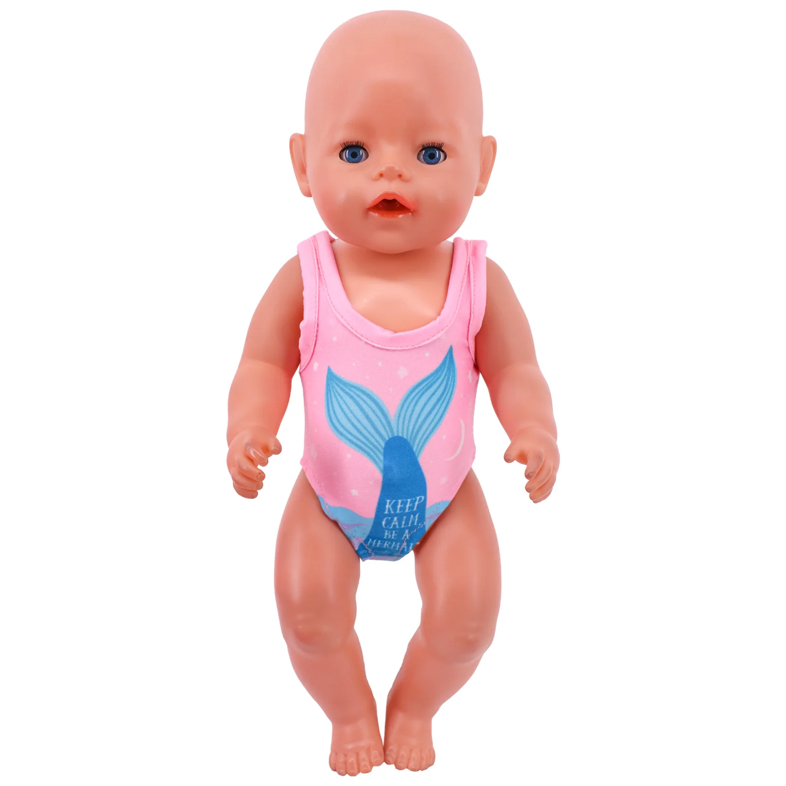 Summer Doll Clothes Handmade Swimsuit Flamingo Mermaid Pattern Fashion Accessories For 43 cm New Baby Born Boy & 18 Inch AG Doll