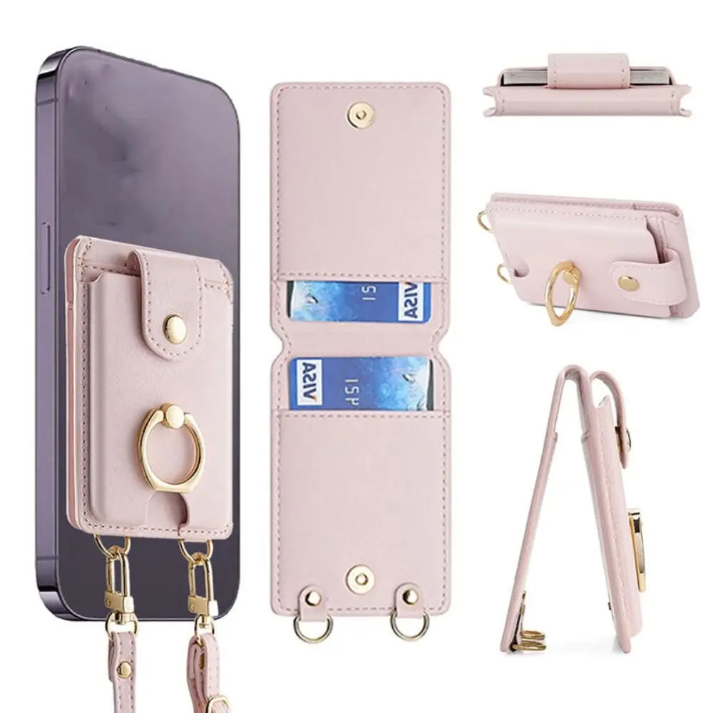 Multifuncional Phone Case Carteira com Alça de Ombro, PU Crossbody Cord, Saco Do Cartão, Titular Do Cartão De Crédito, Presente