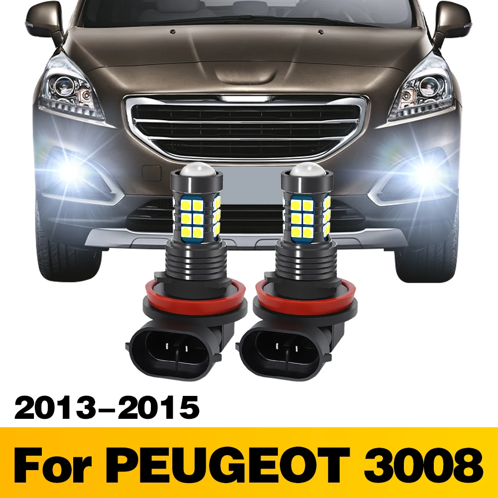 

2Pcs LED Lamp Car Front Fog Light Accessories For PEUGEOT 3008 2013 2014 2015