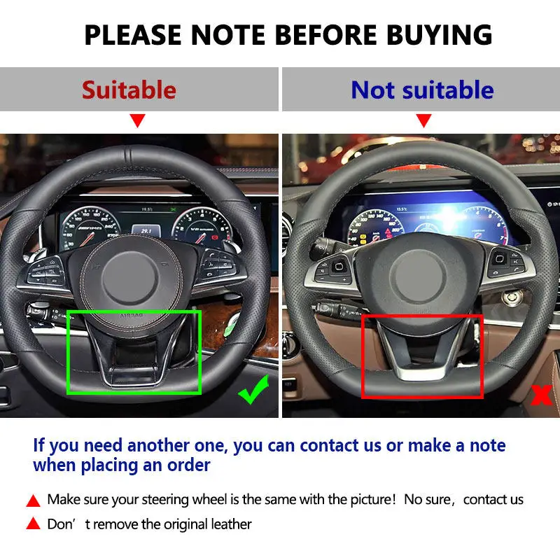 Car Accessories Steering Wheel Cover Trim For Mercedes Benz S-Class S500 A-Class AMG A45 C 43 63 2015 2016 2017 2018