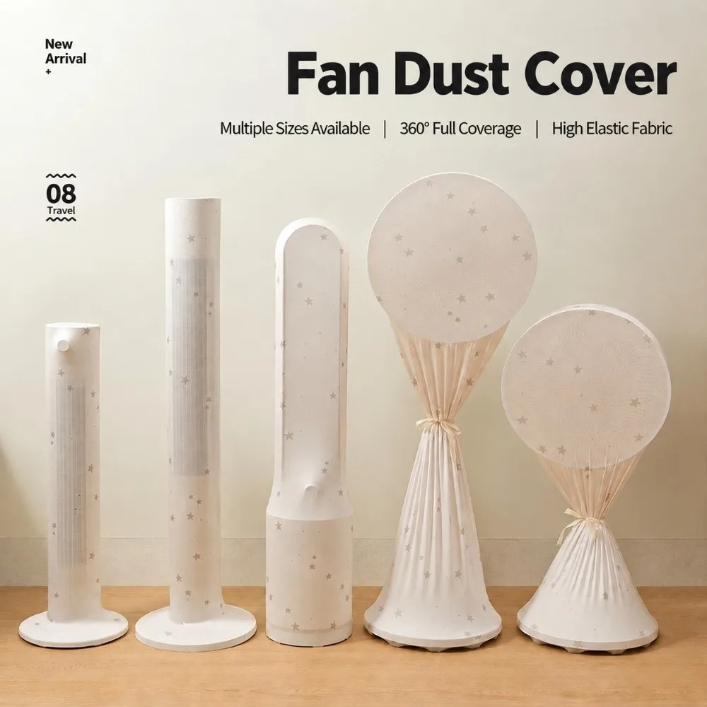 Durable Stretch Fabric Fan Dust Cover Star Print Dust Proof Electric Fan Protective Cover Full Wrap Fan Dust Sleeve Tower Fan