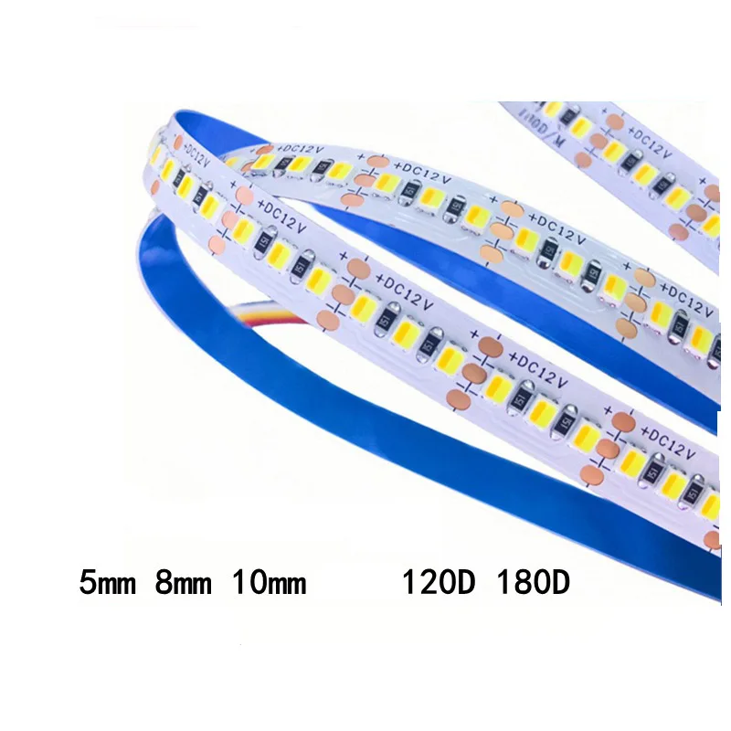 5m 5mm 8mm 10mm Slim CCT LED Strip Dual Color Led Tape Dimmable 2835 Warm White & White 2 in 1 Chip 12v/24V 120leds/m 180 leds/m