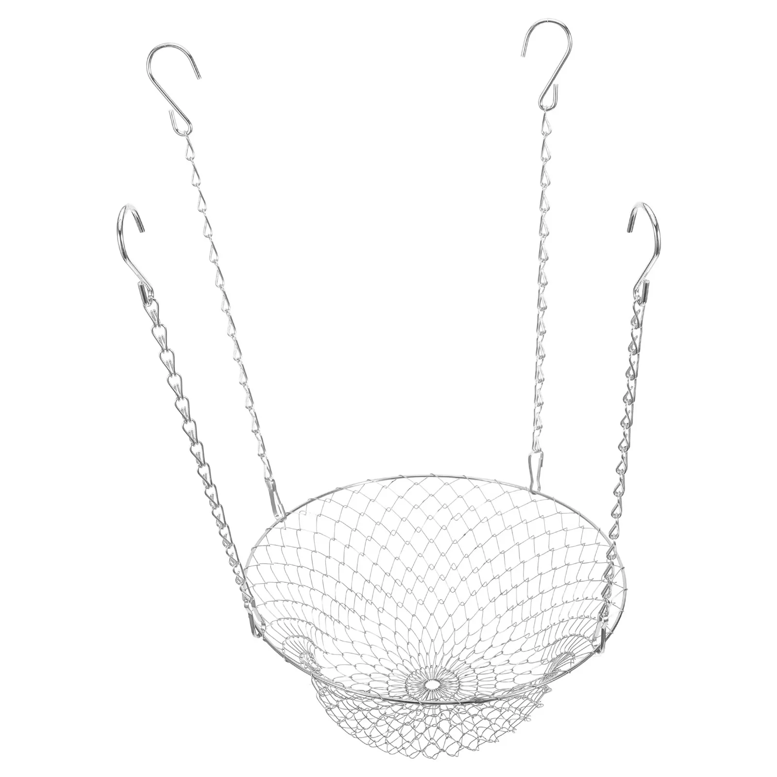 Adjustable Planter Insert 4 Hooks Chain Stainless Steel Plant Riser for Tall Large Flowerpots Support Drainage Fits 10-18 Inch
