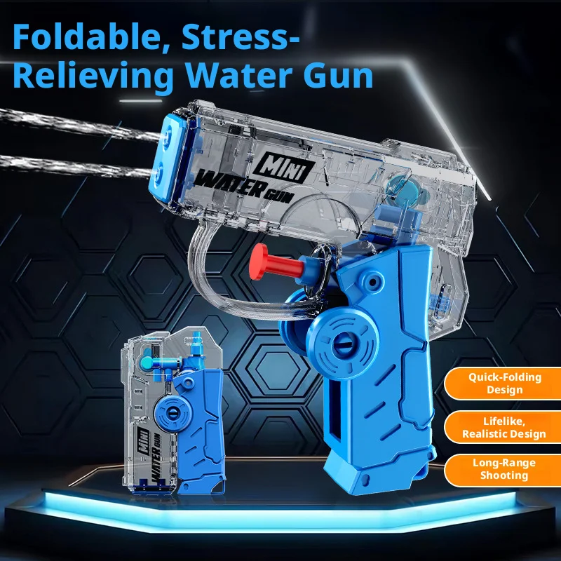 Summer Outdoor Rotating Fingertip gyro dual hole water gun - Mini Folding  Stress Relief Water Gun beach water play
