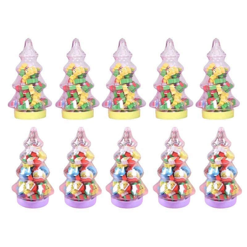 230Pcs Cartoon Christmas Erasers In Bottle, Small Rubber Erasers for Kid Student Game Reward, Christmas Stocking Fillers