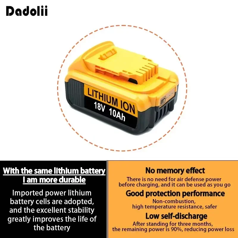 For dewalt 20V 6.0Ah Rechargeable battery for Dewalt Cordless screwdriver drill Screw gun wrench impact batteries DCB200 DCD790