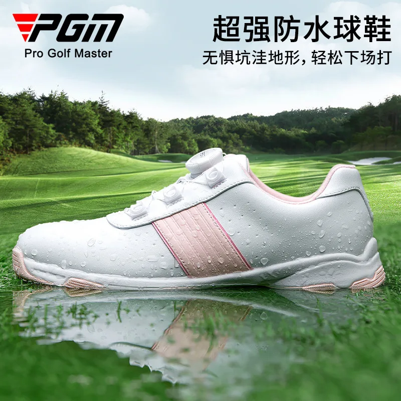 Scarpe da golf da donna PGM Scarpe da ginnastica sportive casual da donna allacciatura rapida in microfibra impermeabile antiscivolo XZ341 all'ingrosso