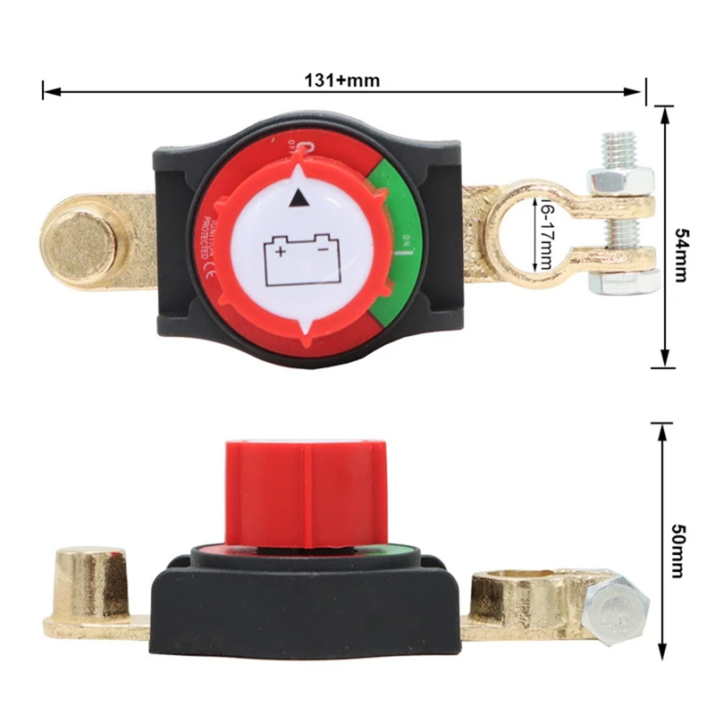 Interruttore di disconnessione della batteria superiore 12V, interruttore di uccisione della batteria Interruttore di accensione/spegnimento negativo 12-48V Interruttore della batteria del montante superiore per auto