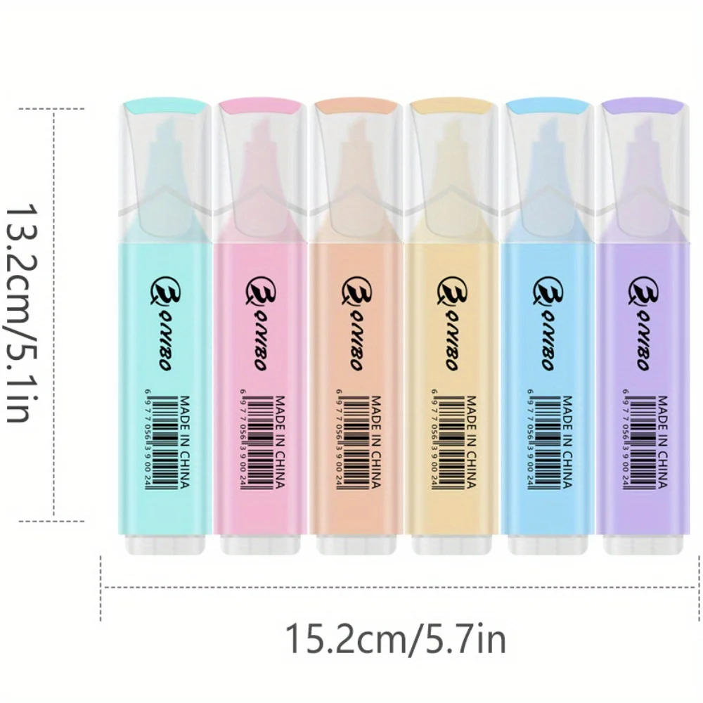 4/6 Pcs/Colors  Macaron-Colored Highlighters – For Meeting Notes & Study Marking | Office Stationery & Back to School Gift.
