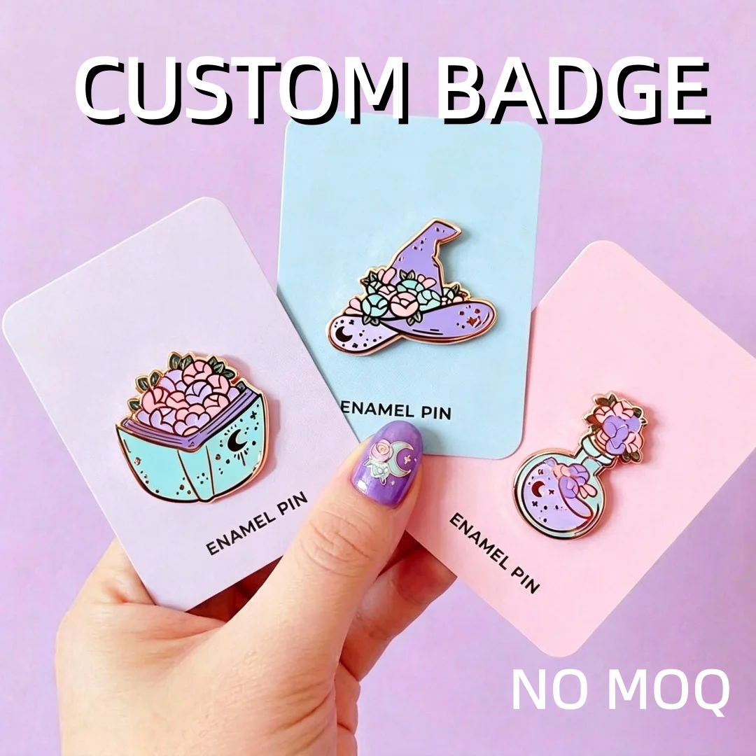China Pins Manufacturers No Minimum Bulk Blank Cartoon Custom Lapel Enamel Pin Metal Crafts Badge Anime Hard Soft Enamel Pins