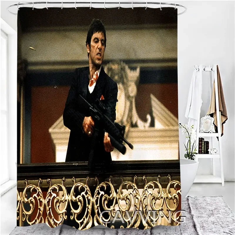 

TU02 Scarface 3D печатные занавески для душа Водонепроницаемая занавеска для ванной комнаты Противоскользящий коврик для ванной Набор ковриков для унитаза Ковры F03)9%jJk @1