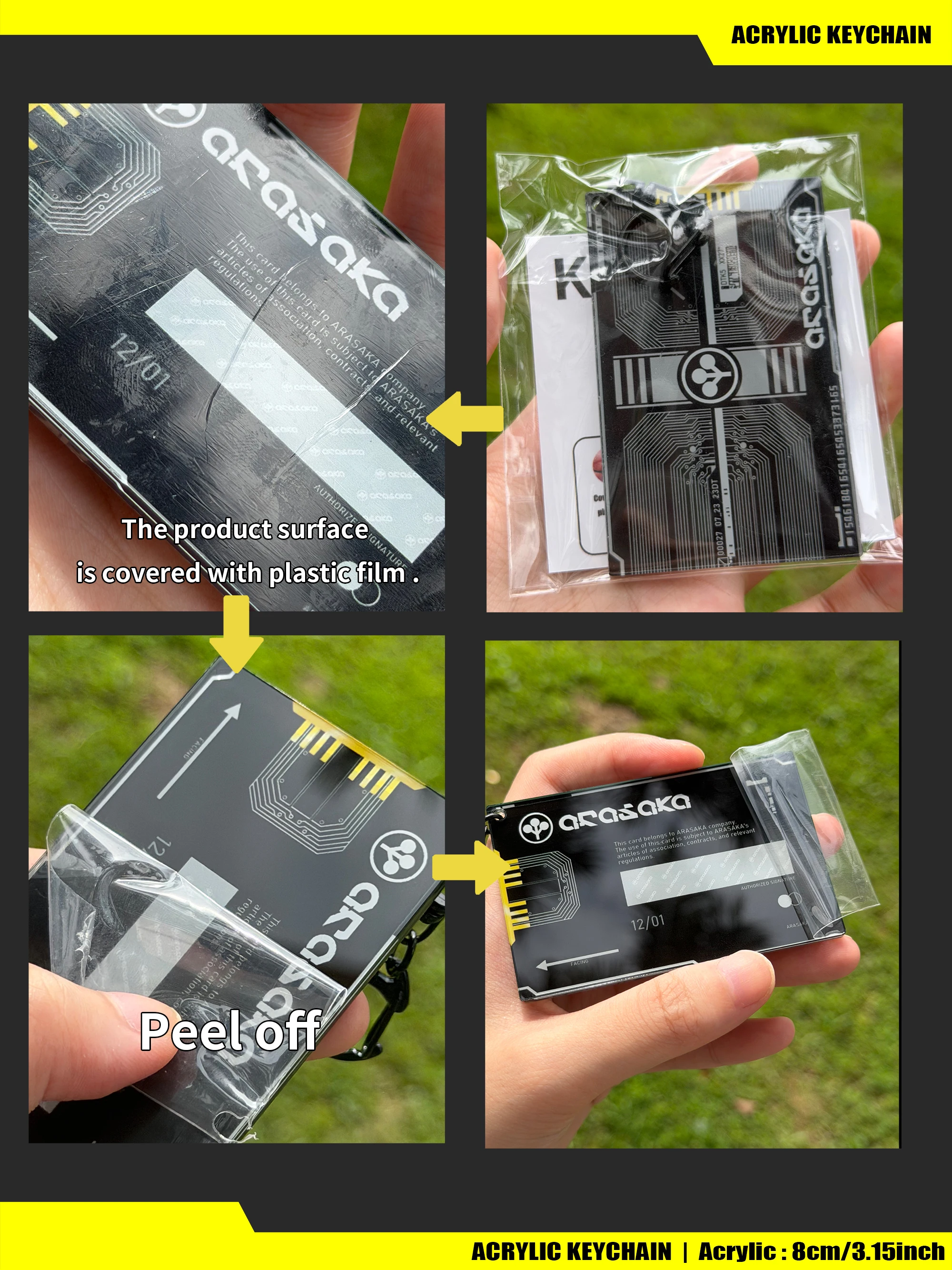 Faithful Replica of Cyberpunk2077 Employee ID, Trauma Team Insurance Card & Arasaka Access Card. 2D Acrylic Keychain, Collectibl