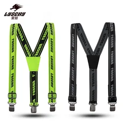 LYSCHY Heavy Duty Braces Pants Suspender Elastic Adjustable Y Back Straps For Motorcycle Racing Riding Universal Pants Suspender