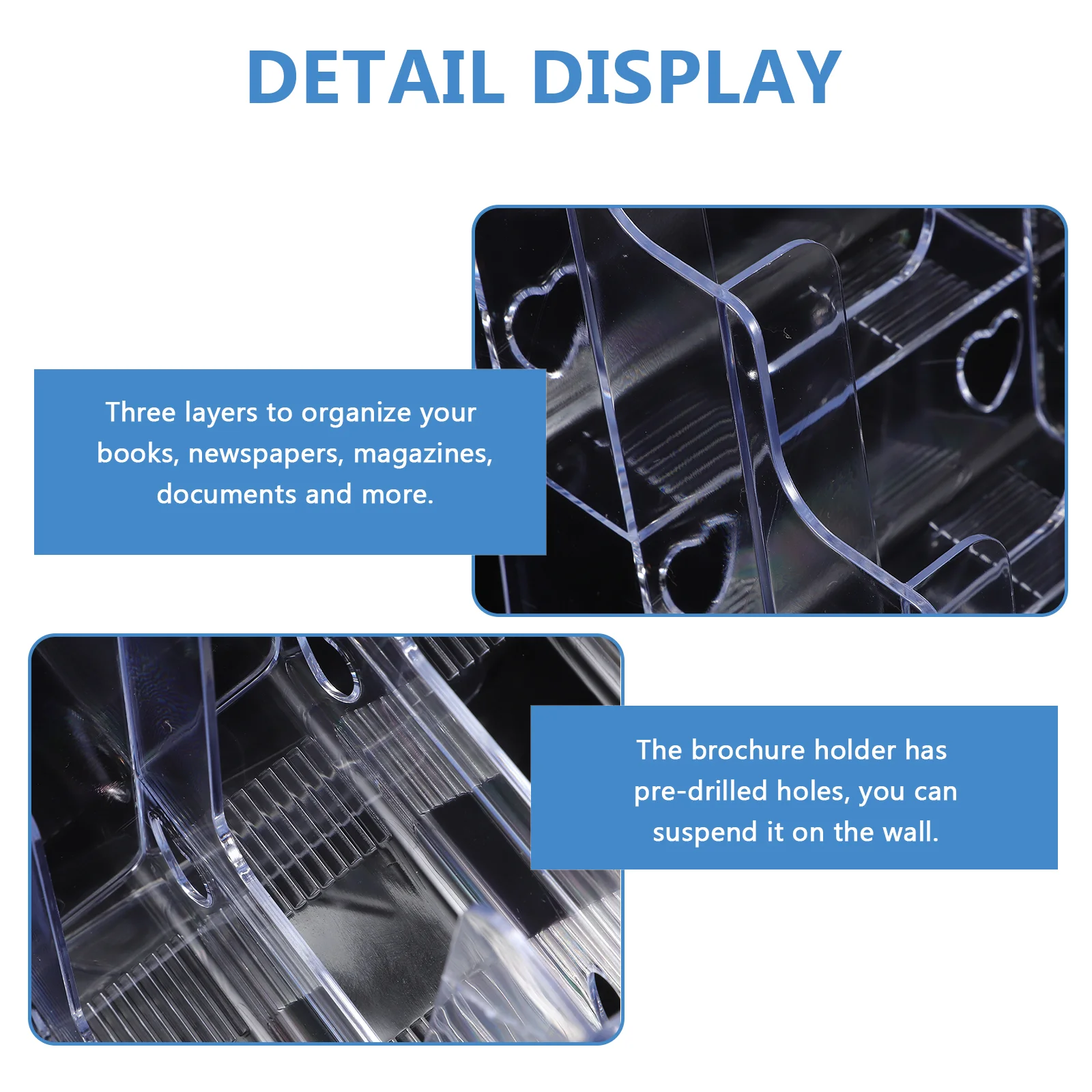 Imagem -03 - Folding Rack Documento Stand Suporte de Folheto de Acrílico Montagem na Parede Clear Card Manager Flyer Arquivo Armazenamento Display Panfleto