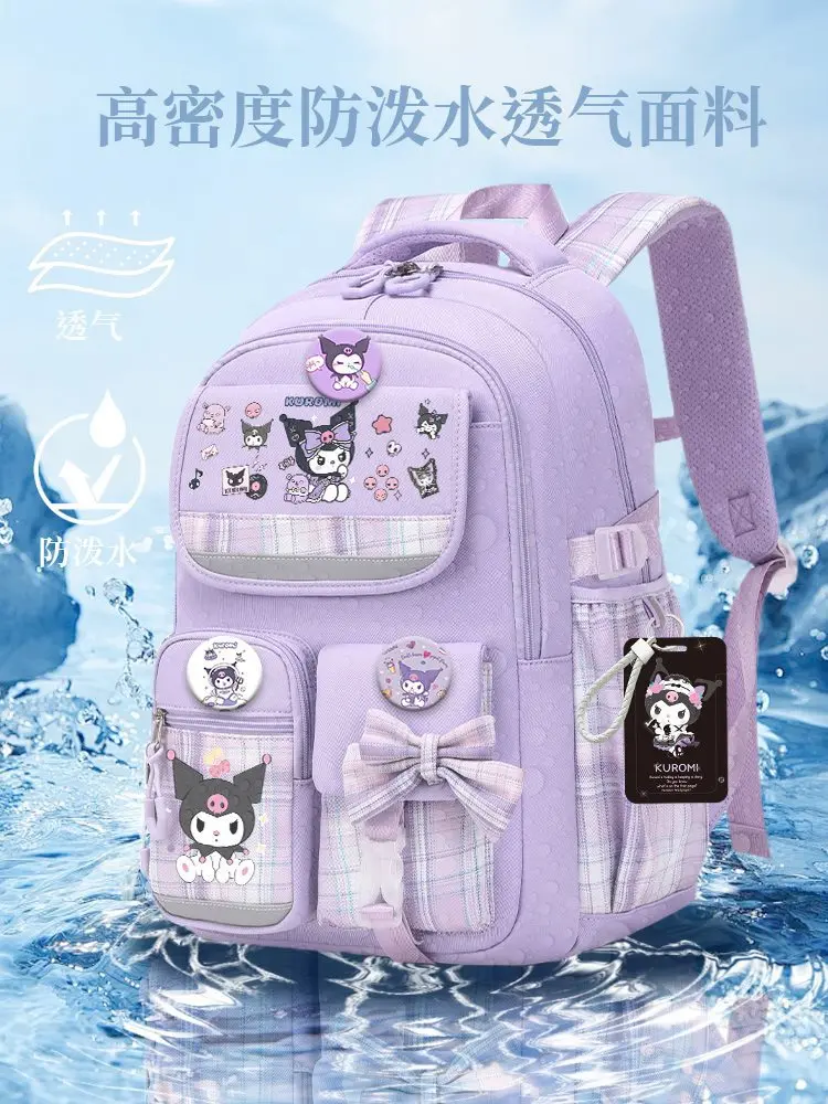 2024 New Sanrio Anime Kurumi Children\'s Backpack Cinnamoroll Student Large Capacity Girls Cute Lightweight Waterproof Backpacks