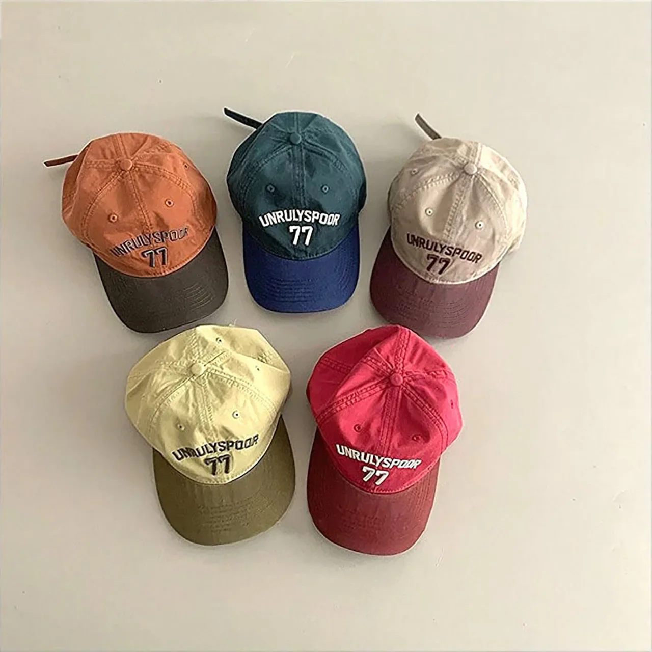 

Letter Embroidery Children Baseball Hat Fashion Outdoor Sunshade Visors 1-8Y Baby Duck Tongue Cap Color Block Kids Duckbill Hats