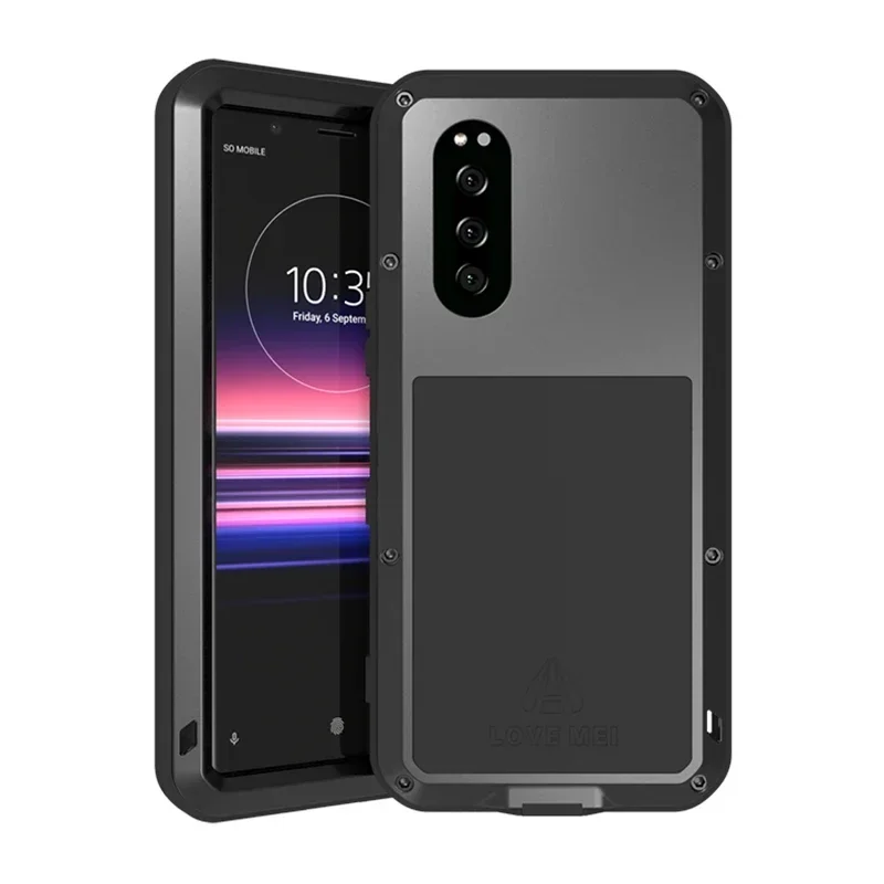 

Love Mei Metal Case For Sony Xperia 5 Armor Shockproof Phone Cover For Sony Xperia5 (6.1 Inch) Rugged Full Body Anti-fall Case