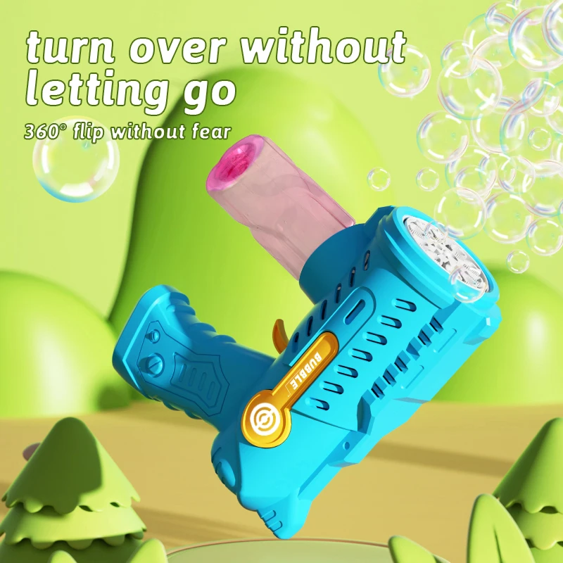 バブル子供のおもちゃ小型鋼砲全自動バブル吹き屋外バブルガンバッテリーなしバブル水