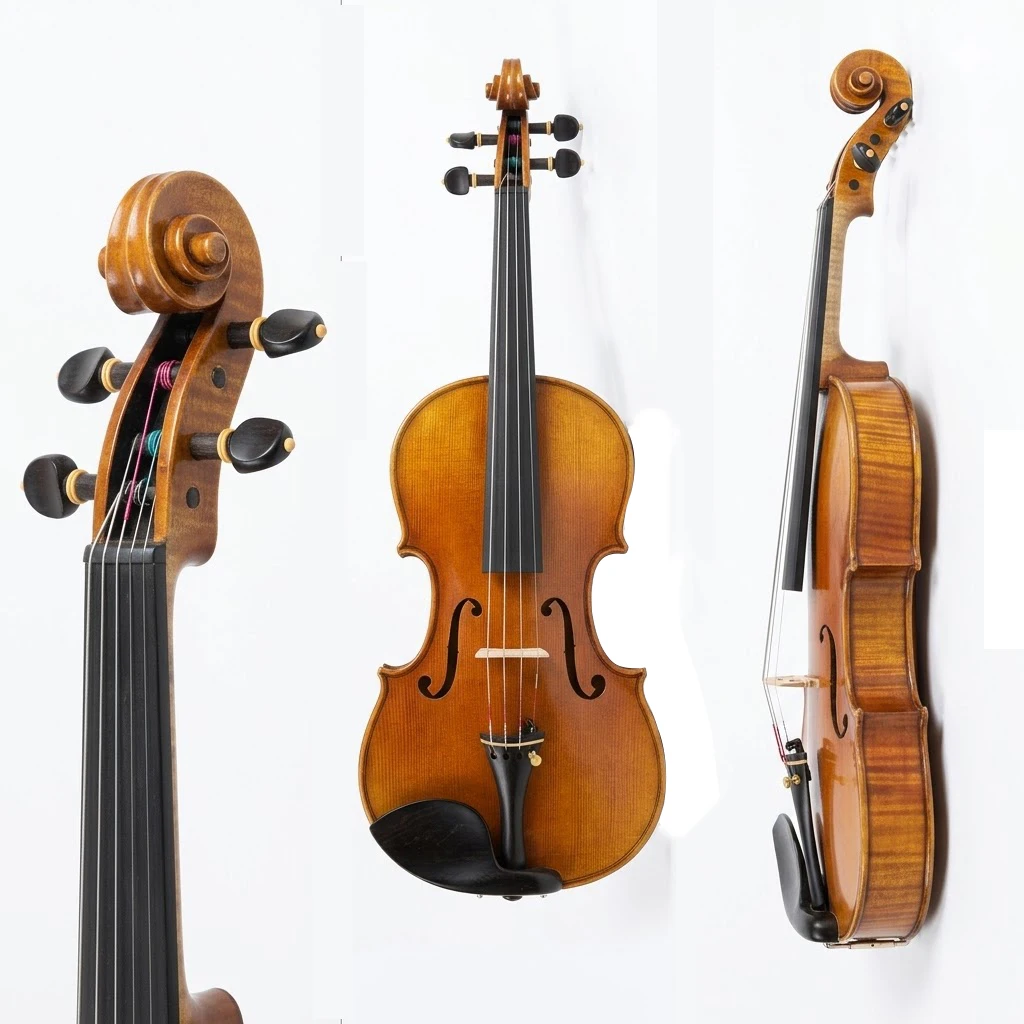 4/4 Full Size Handmade Solid Wood Fiddle Spruce Maple For Grade Examination Home Practice Orchestra Performance Adult Student