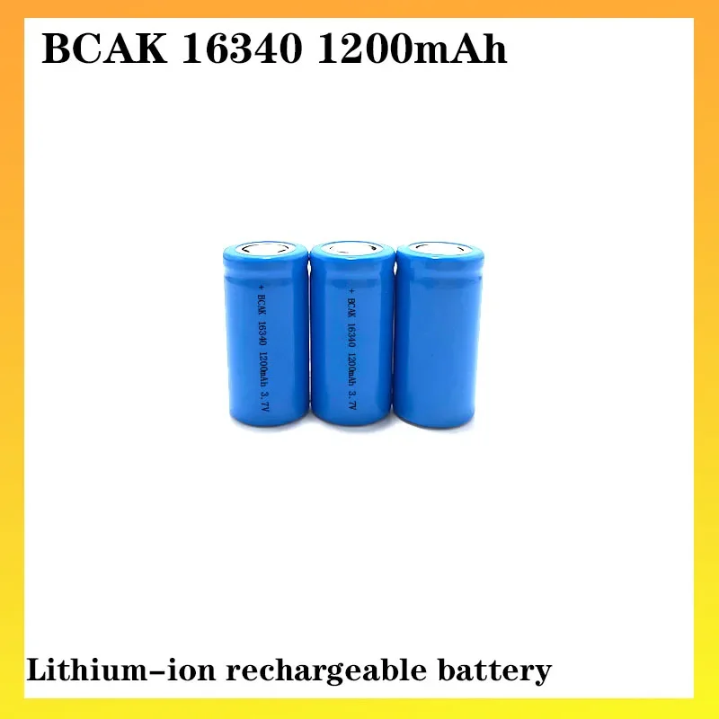 BCAK Brand New 3.7V 1200mAh Li-ion 16340 Battery CR123A Rechargeable Battery 3.7V CR123 for Laser Pointer LED Flashlight Battery