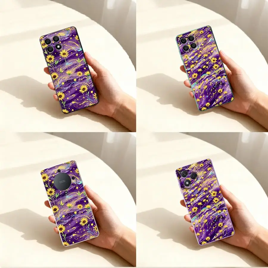 Sunflower Art Print Case for Honor X8a X9b X9C X7d X9a X8b X9D X7b X5c X7a Soft Funda Phone Cover