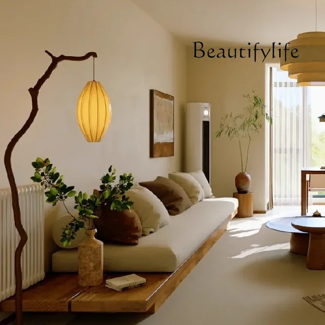 Modern simple living room size apartment three-person minimalist straight row sofa solid wood high-end comfort