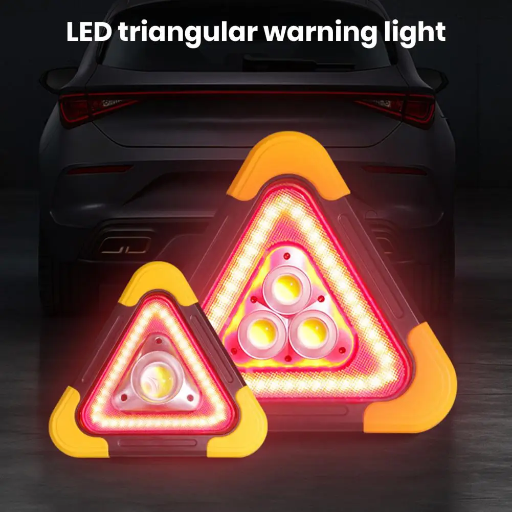 Car Warning Light Emergency Breakdown Solar Lamp Vehicle Tripod Stop LED Light Triangle Red Reflective Safety Hazard Lamp
