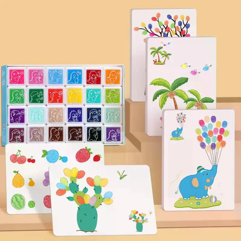 1 Set Creative Coloring Graffiti Doodle Montessori Educational Toy Gifts DIY Finger Painting Drawing Toys For Kids