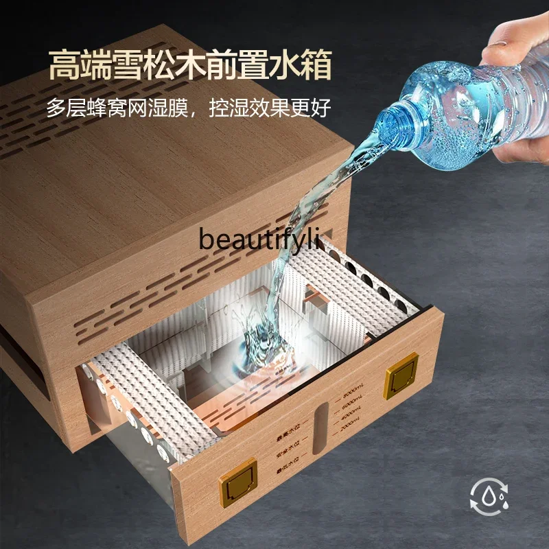 A61 Constant humidity remote, controlled air-cooled bare cedar wood household and commercial melted smoke cabinet