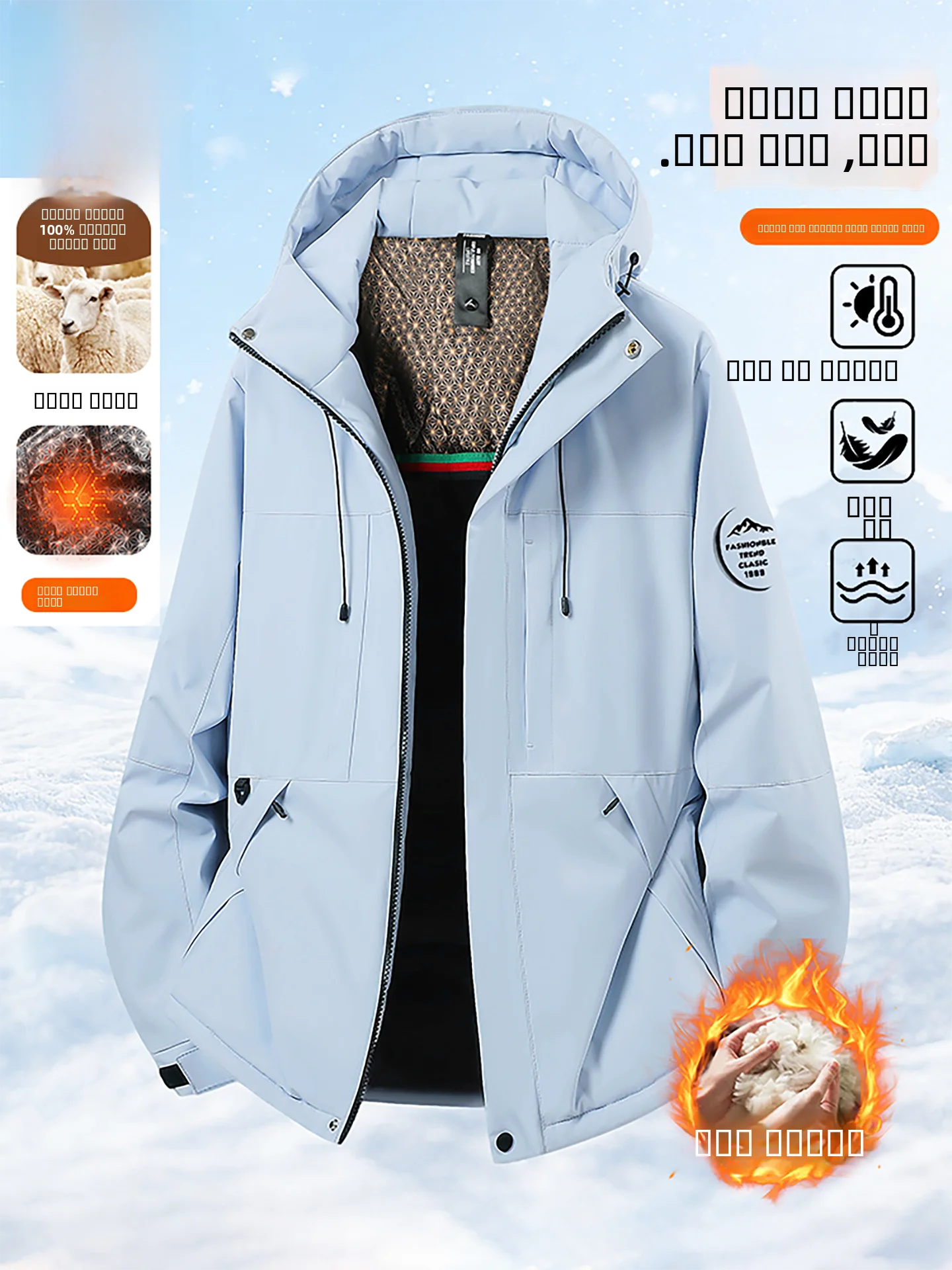 

Утепленная шерстяная куртка унисекс: зимняя, теплая, ветрозащитная, водонепроницаемая, с хлопковым наполнителем, молодежная, повседневная, модная