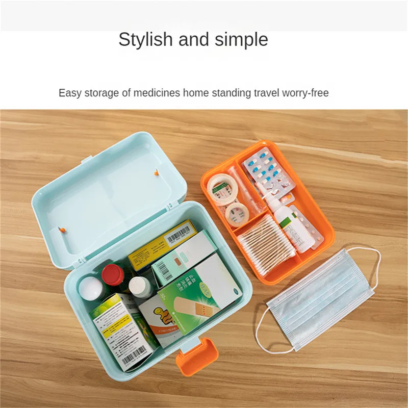 Double Deck Medicine Box for Household Use Large Capacity Medicine Box Emergency Medical Care Medical Storage Cases Plastic