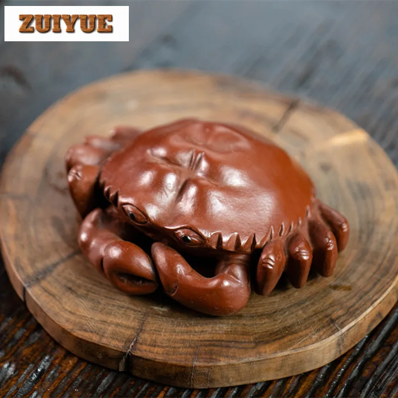 

Yixing Purple Clay Eight Directions Wealth Crab Tea Pet Traditional Tea Games Tea Figurine Play Toys Tea Statue Ornaments Gift