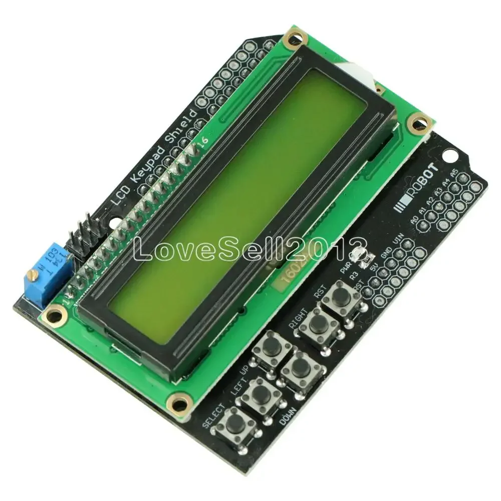 Keypad Shield LCD1602 1602 LCD Display ATMEGA328 ATMEGA2560 for Raspberry Pi Arduino UNO R3 Yellow Backlight