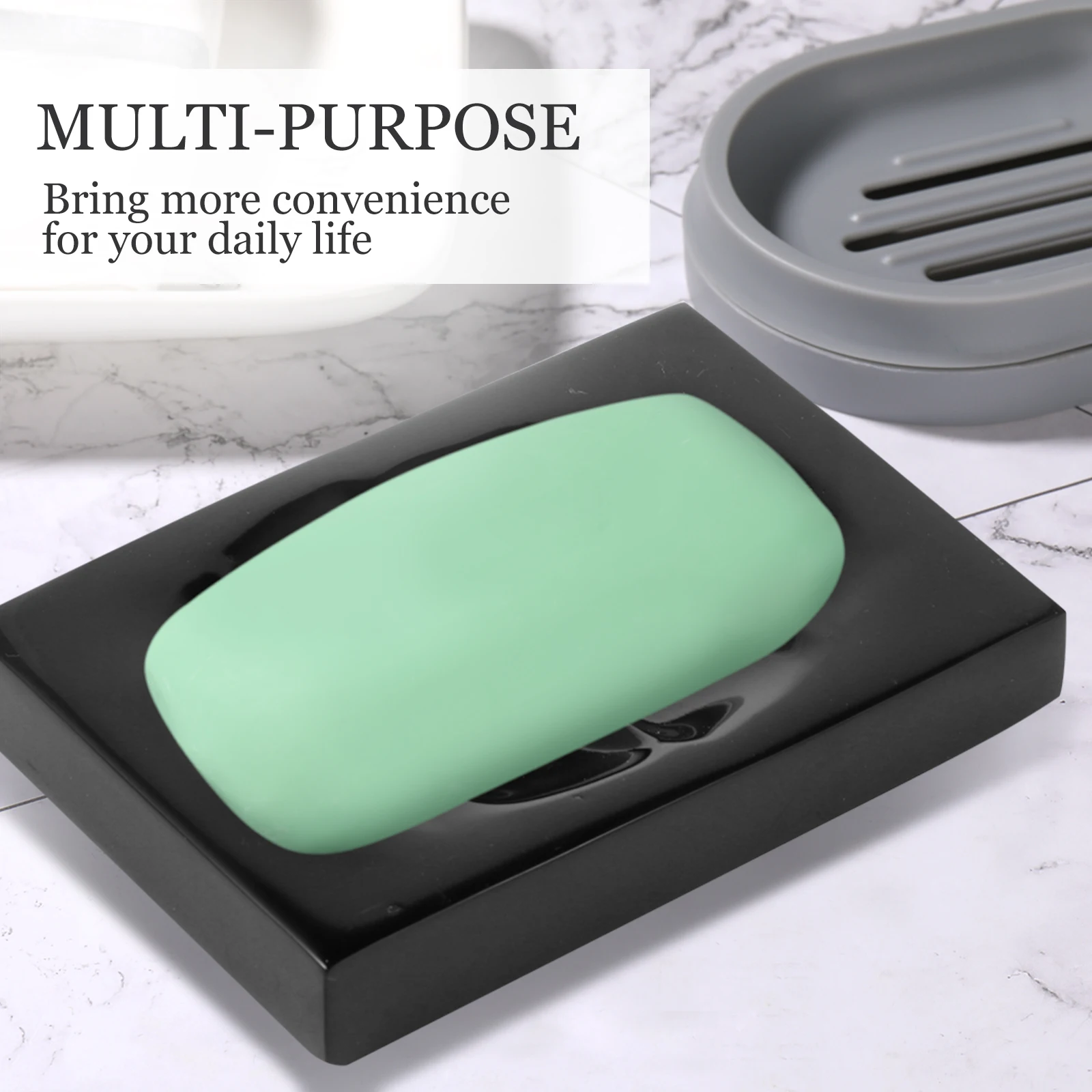 

Waterproof Resin Soap Tray Scratchproof Odorless Mold Proof Easy Clean Multi Purpose Holder For Bathroom Kitchen Toilet Use Soap