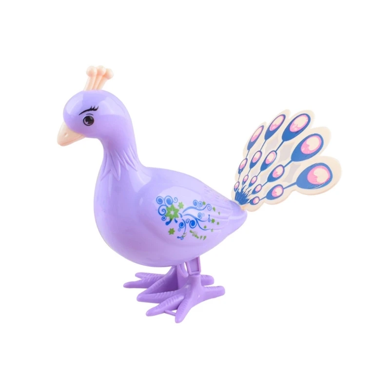 Kids Wind-up Toy Children Jumping Peacocks Figurine Vintage Holiday Gift