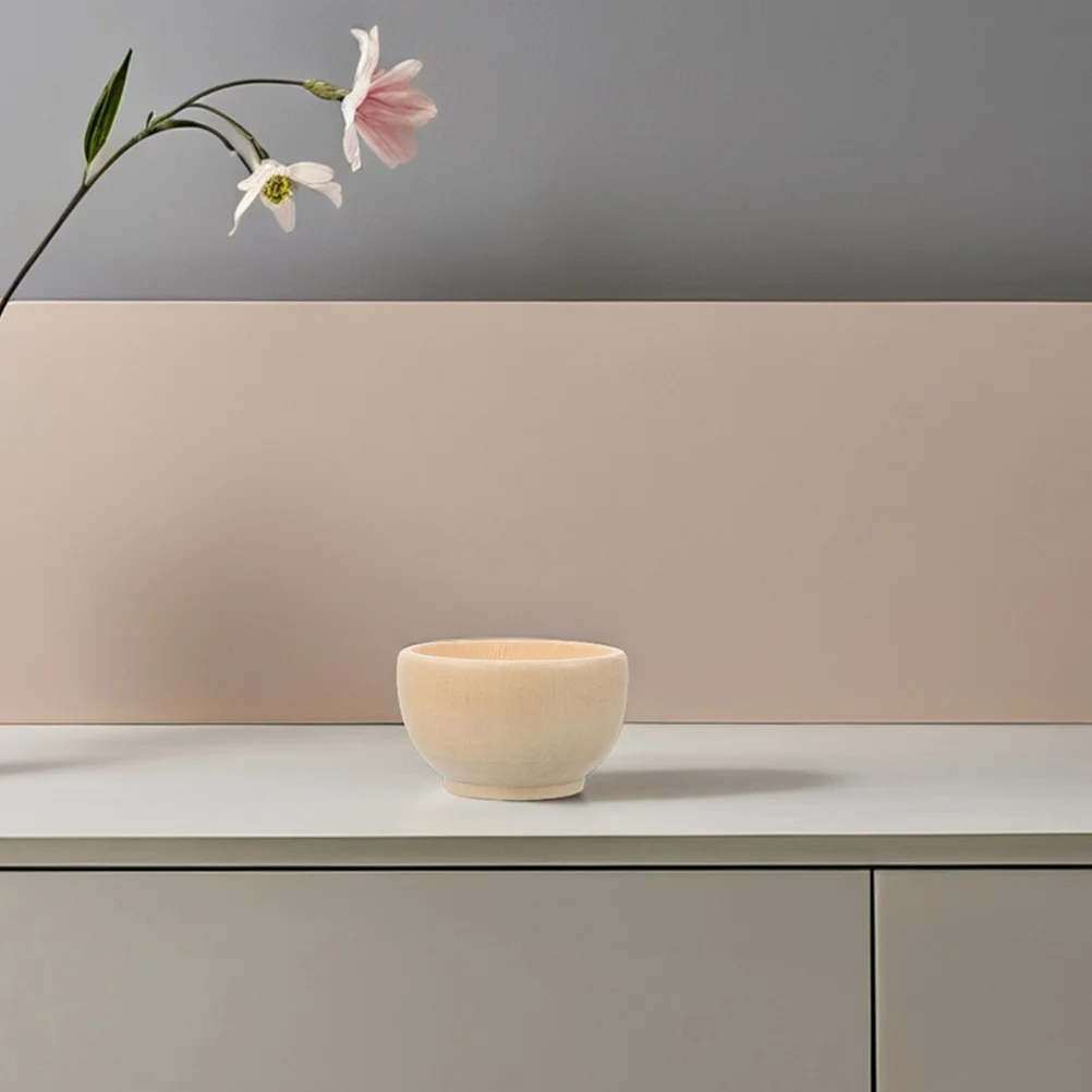 ชามไม้ดิบขนาดเล็ก 6 ชิ้น สำหรับใส่ของหวาน ขนม ของว่าง งาน DIY งานฝีมือ ทาสี ชามสลัด ชามใส่ถั่ว ทำจากไม้ธรรมชาติ