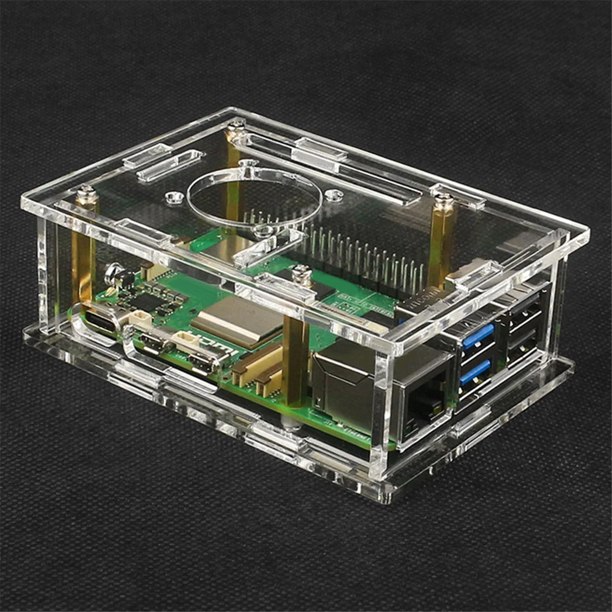 AT87-Para Raspberry Pi 5 funda acrílica funda protectora transparente para Pi 5