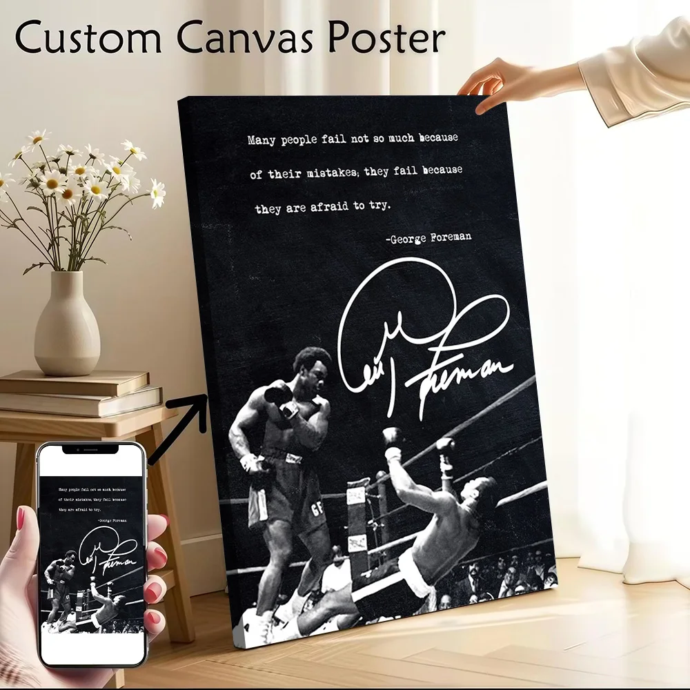 Joe Frazier Boxing Printed Canvas Poster Personalized High Quality Wall Art Paintings for Home Decor Living Room Wand Deko Mural