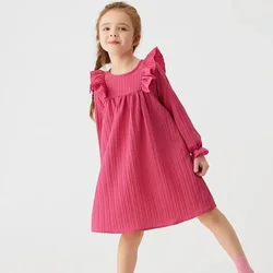 2024 Todder Girls Ruffles Dresses Spring Princess Party Casual 0-5Y Baby Children Valentine’s Day Gifts Long Sleeves Dress Fall