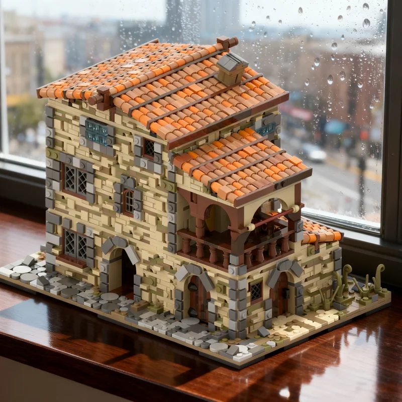 2926pcs MOC Old Italian House Creative Advanced Build Model Building Blocks Design Collection Parts Bundle Compatible Toy Gift