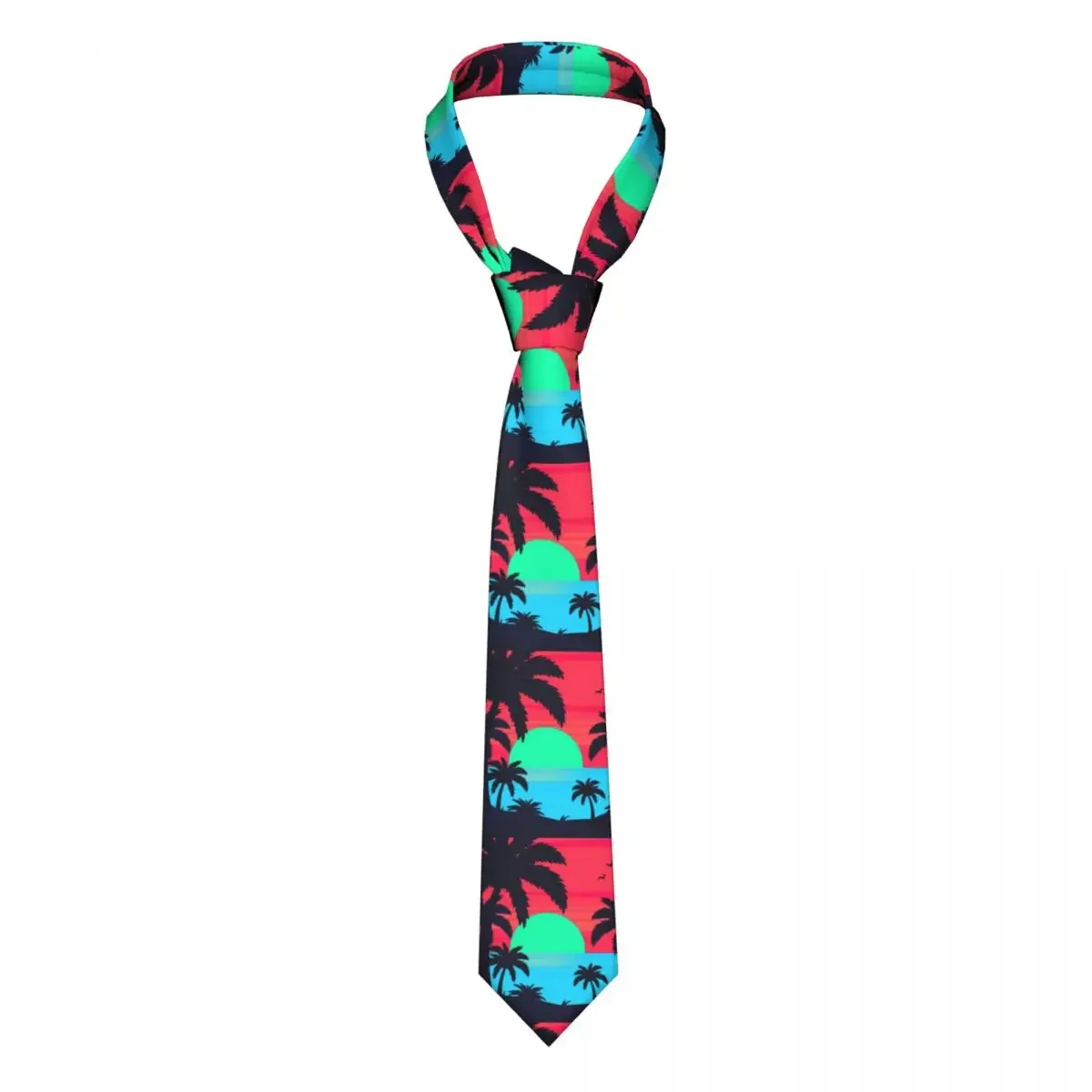 

Tropical Palm Tree Necktie Men Slim Polyester 8 cm Narrow Neck Tie for Men Accessories Cravat Wedding Office